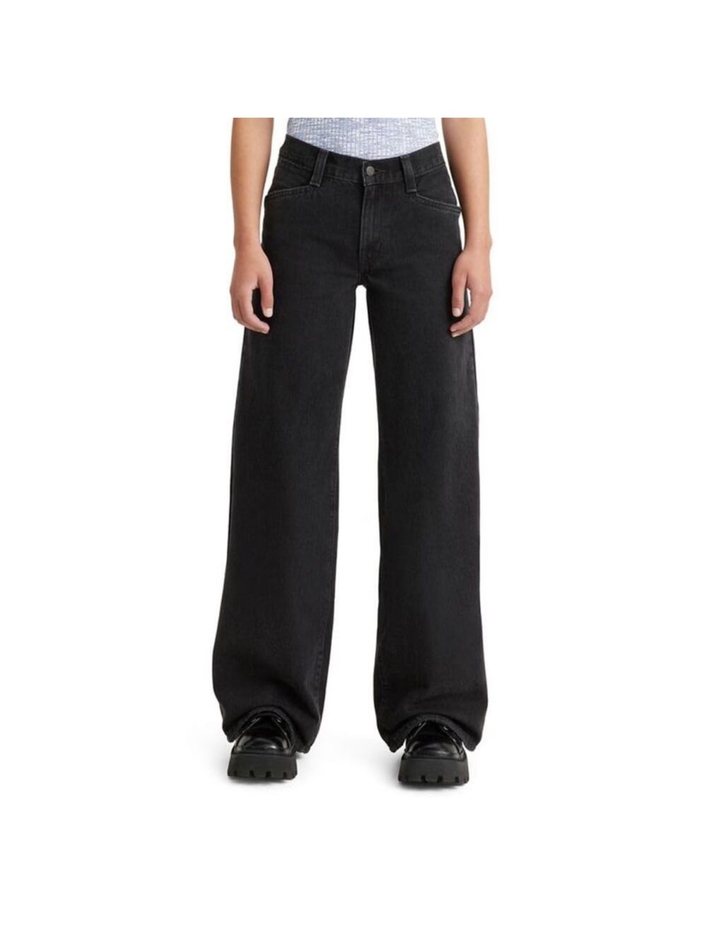 Levi's Wide Leg High-Rise Jeans - Black baggy USA 28 - Picture 3 of 7